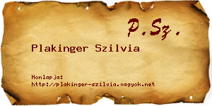 Plakinger Szilvia névjegykártya