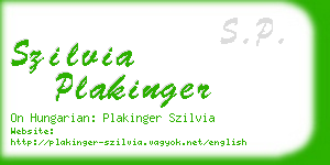 szilvia plakinger business card